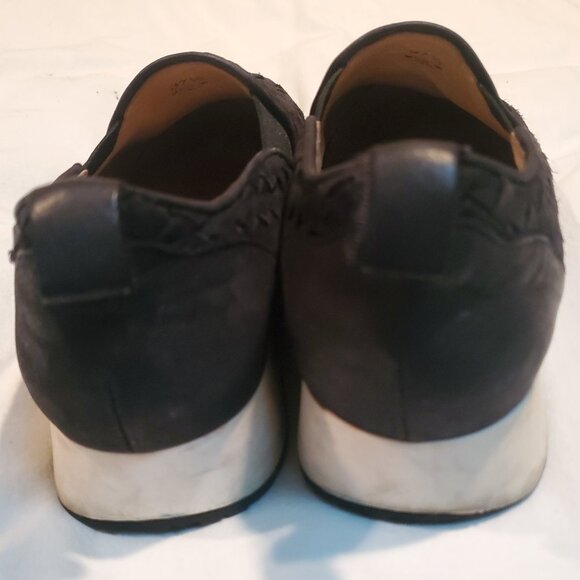 M.GEMI size 37.5  black leather woven slip on sneakers - Picture 5 of 6